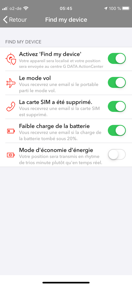 G DATA Mobile Security iOS: Find my device