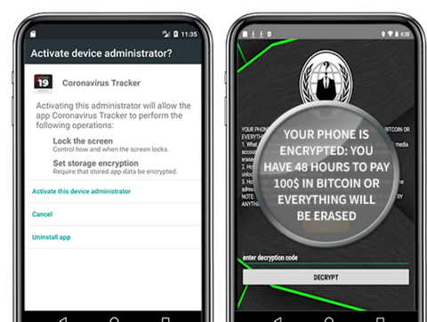 Chantage à l’application de suivi du coronavirus
