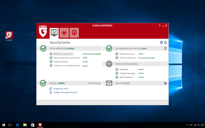 G DATA Antivirus: SecurityCenter